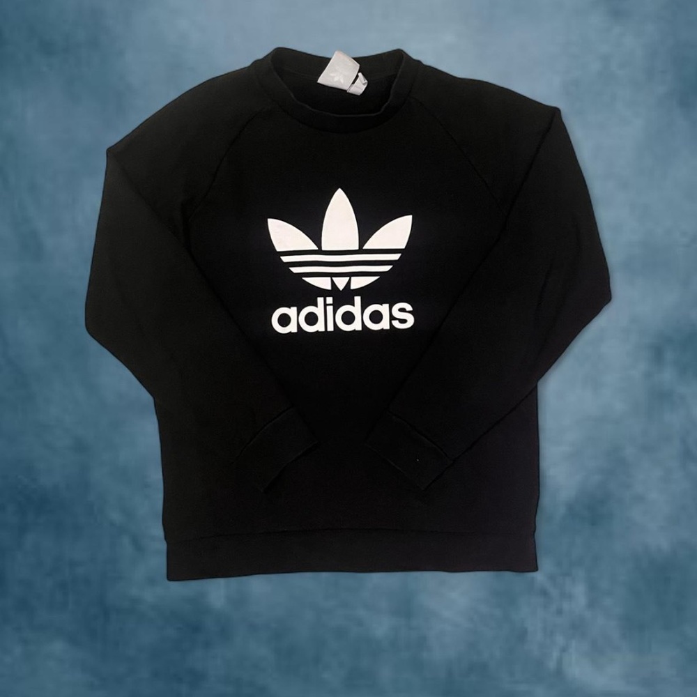 Adidas Black and White Crewneck Sweater